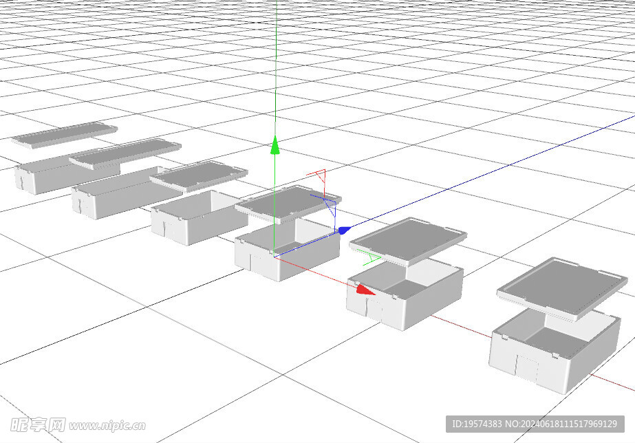 C4D模型 塑料箱
