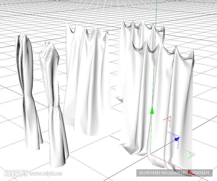 C4D模型 窗帘
