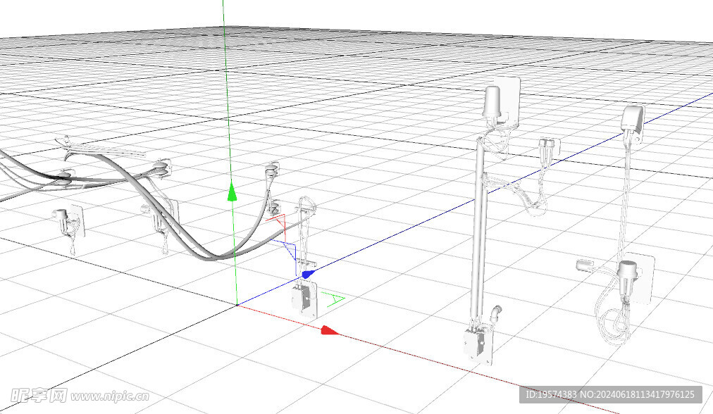 C4D模型 电线 