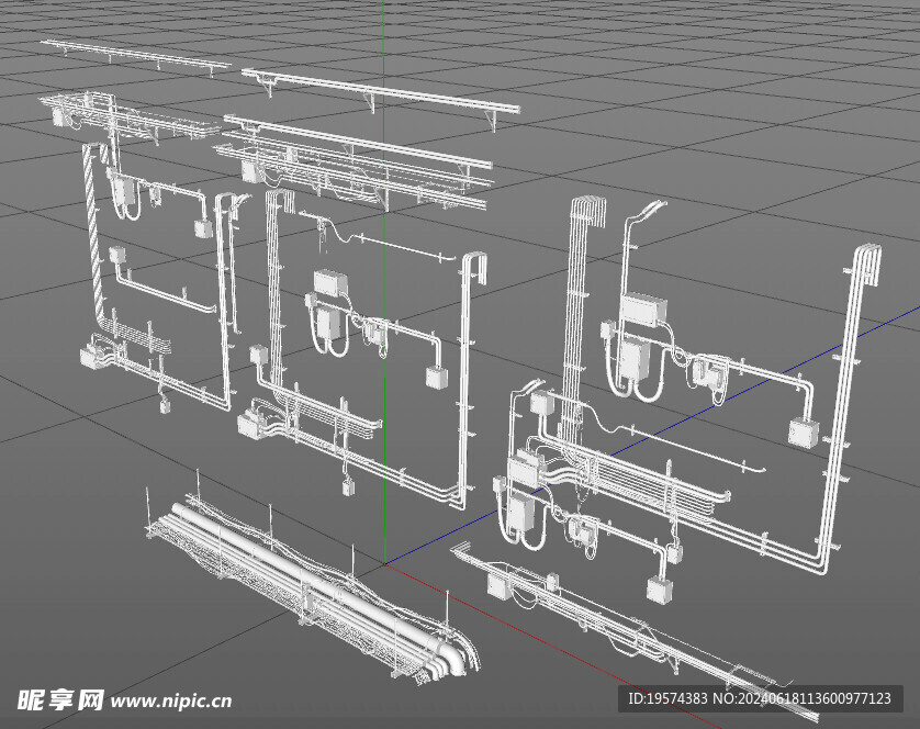 C4D模型 管子