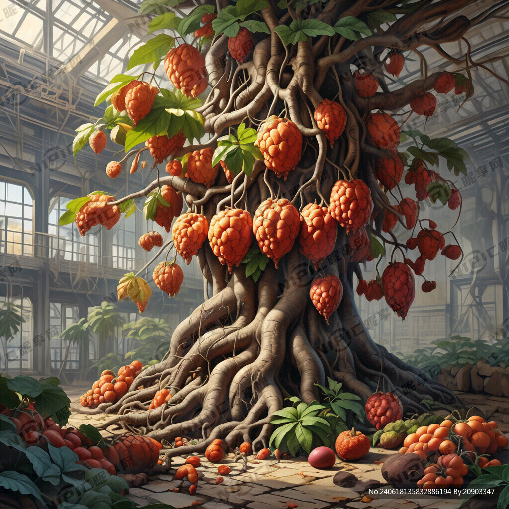 很粗组壮的根 个头很大的果实