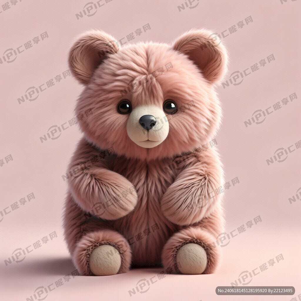 熊粉色 可爱 毛茸茸