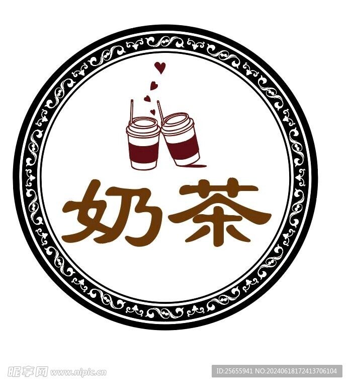 圆形奶茶灯箱广告牌设计