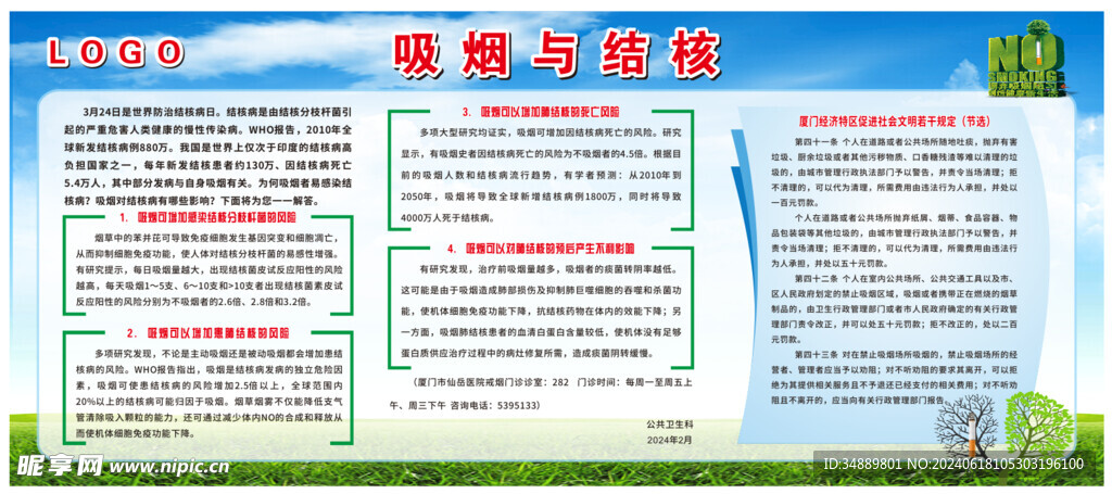 吸烟与结核病的危害展板 宣传栏