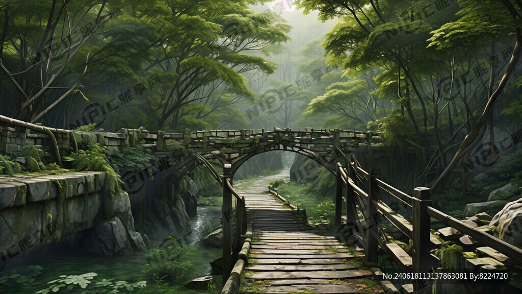 两三片绿叶桥梁