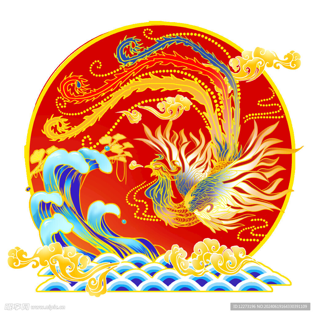 国潮烫金凤凰         