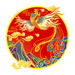 国潮烫金凤凰         