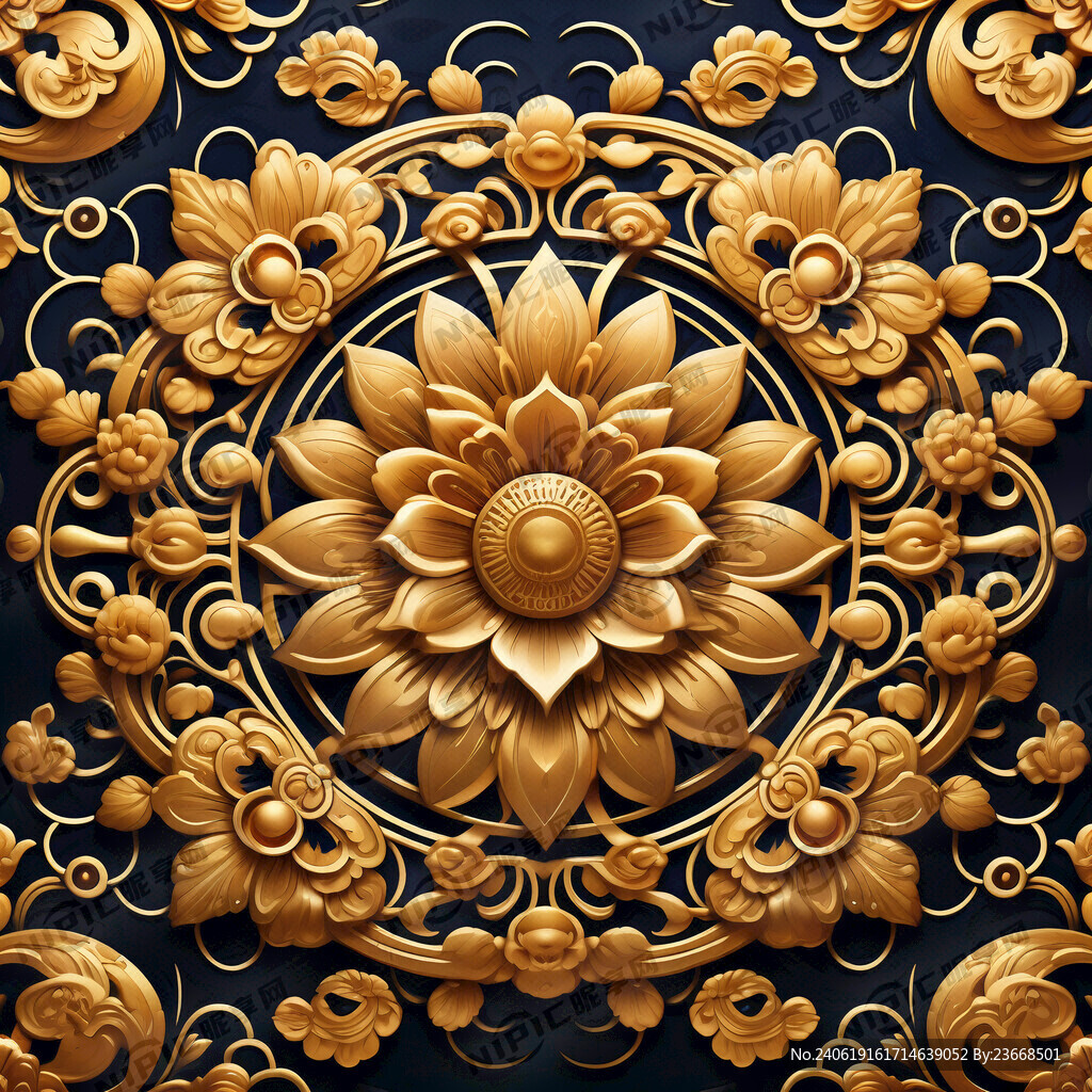 金色花纹 吉祥如意 富贵