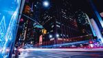 夜晚城市交通光线