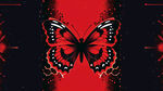 蝶变海报，科技感，黑红背景，有蝴蝶元素，简约，有高级感