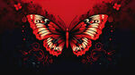 蝶变海报，高级感，红黑背景