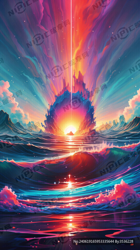 海螺 海浪 梦幻 简单炫酷背景