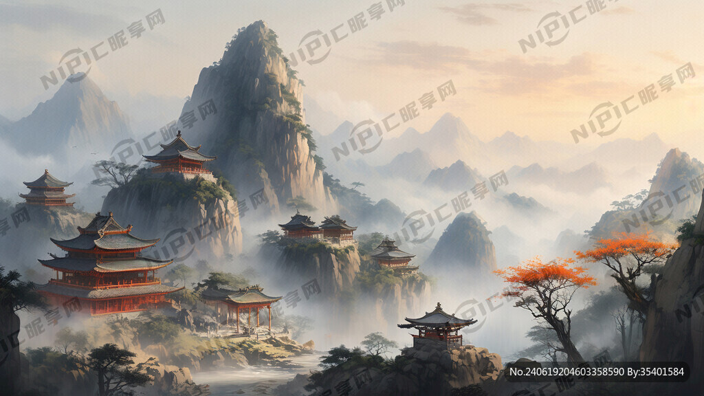 泰山全景画