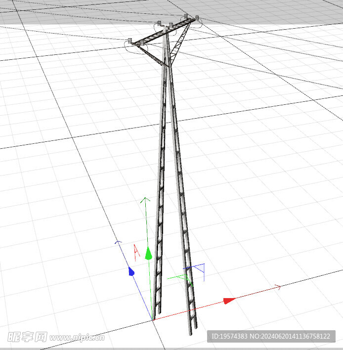 C4D模型 电线杆