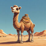 骆驼吉祥物 可爱 全身 卡通 正面像 正视图 人物形象