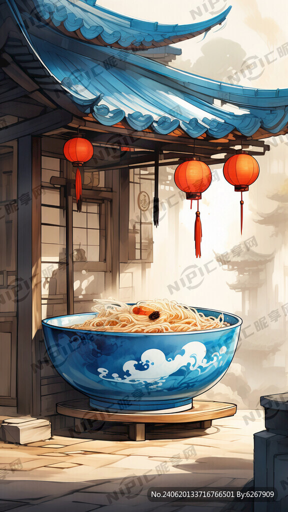 拉面店盛大开业 英文描述 灯笼