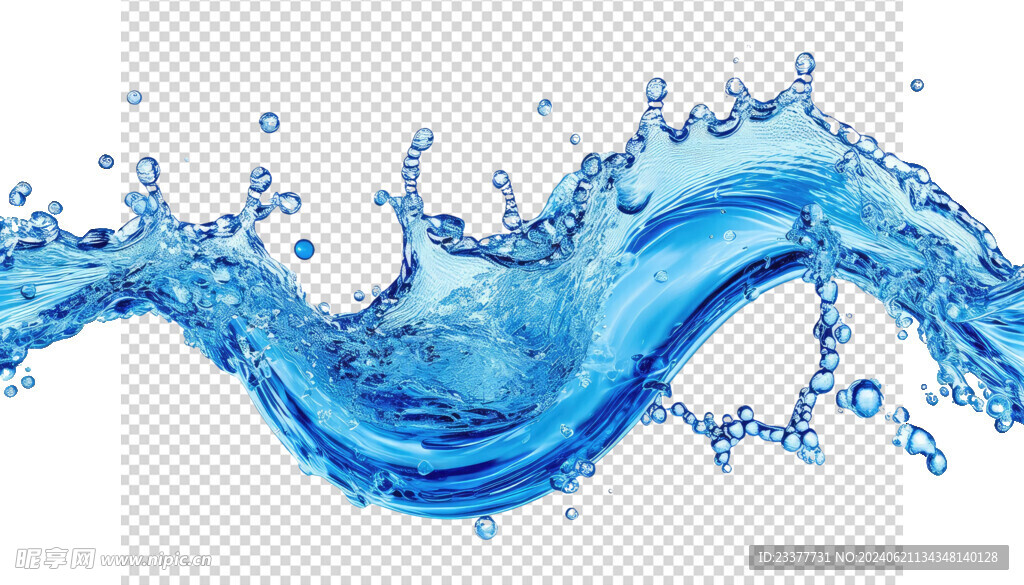透明底水花流波浪
