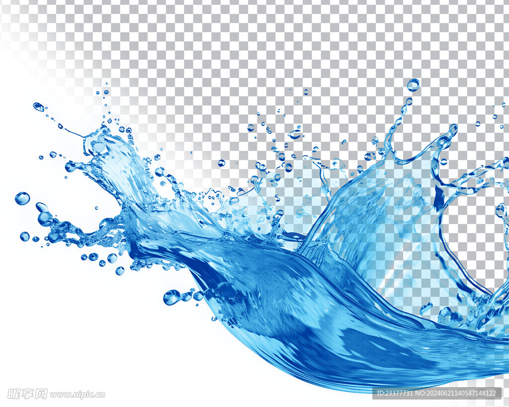 透明底水花流波浪