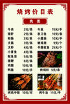 烧烤价目表