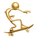 金色人物滑板