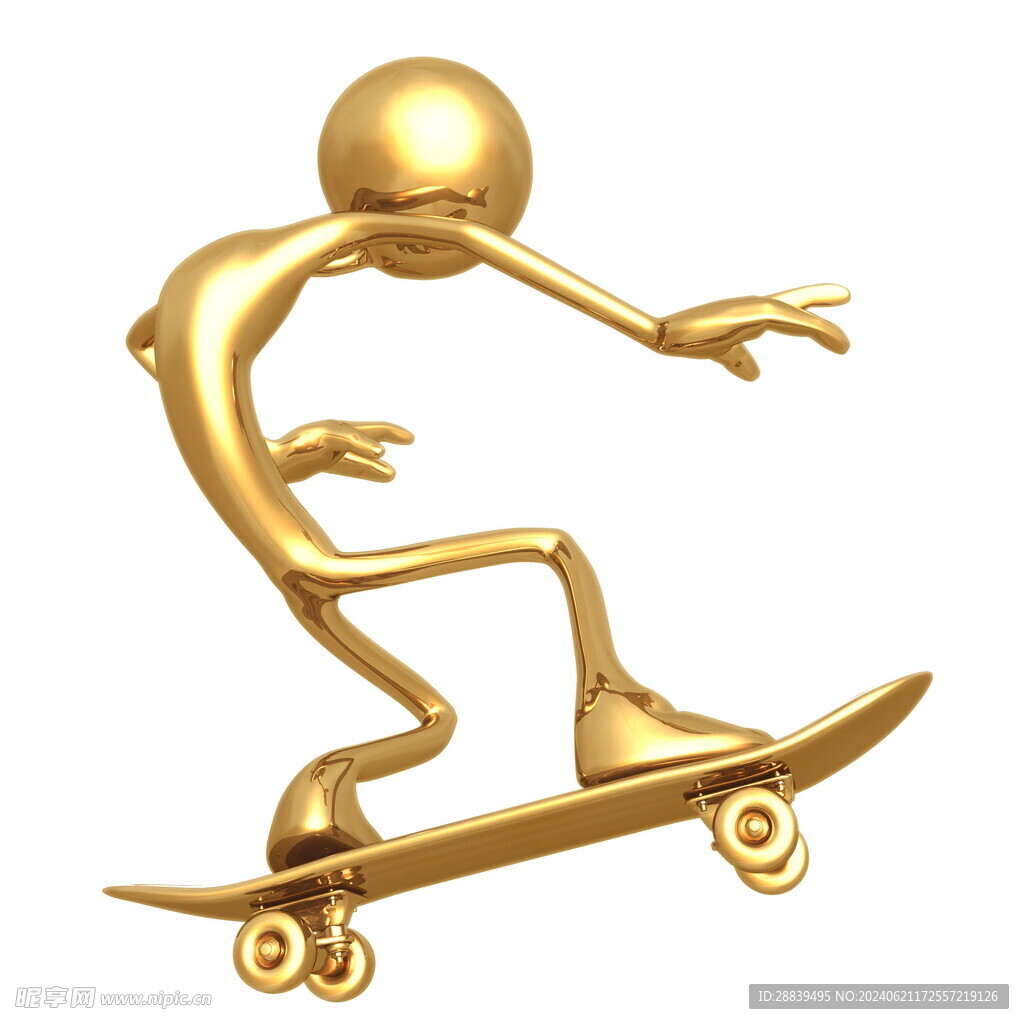 金色人物滑板