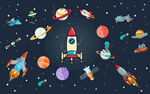 卡通星空背景墙