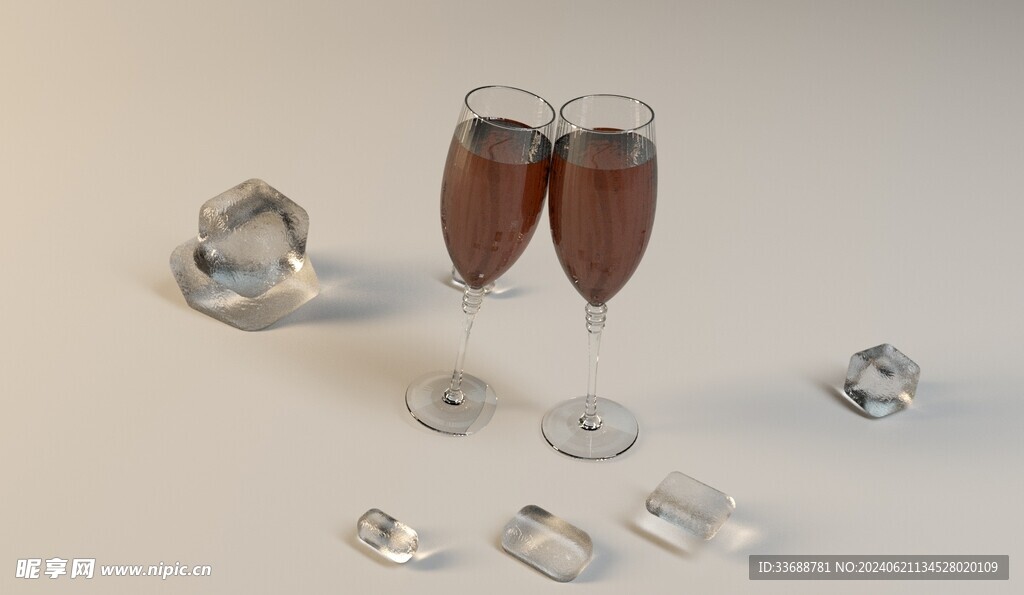 玻璃酒杯模型