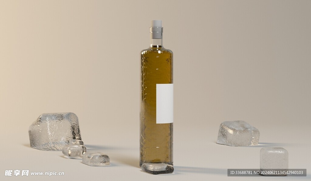 玻璃酒瓶模型
