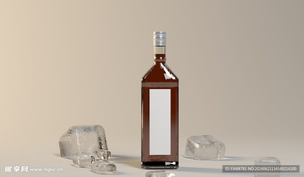 玻璃酒瓶模型