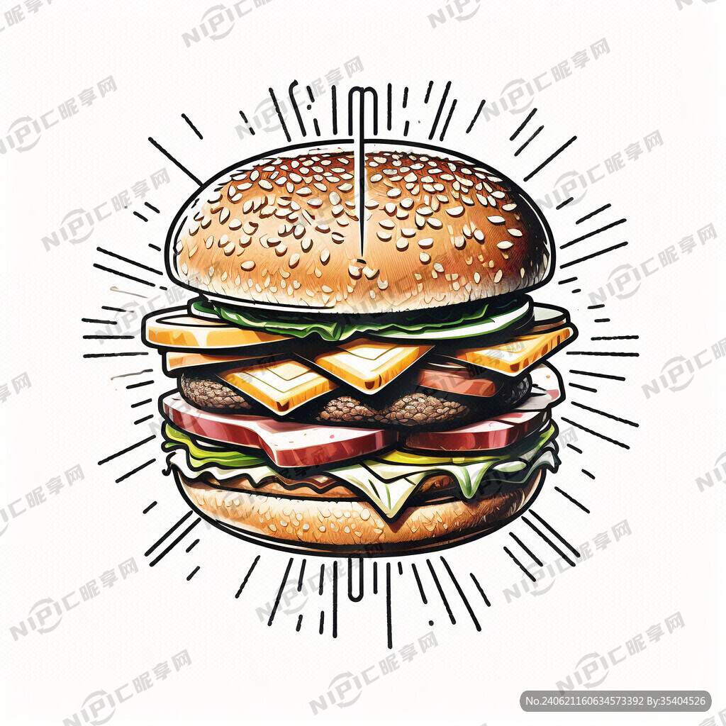 汉堡 线条 商标