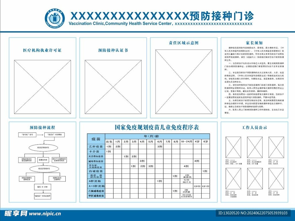 预防接种门诊程序表