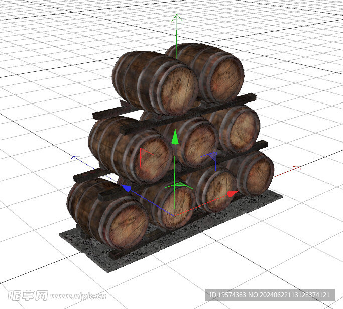 C4D模型 酒桶