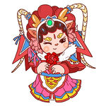 中式龙戏曲卡通