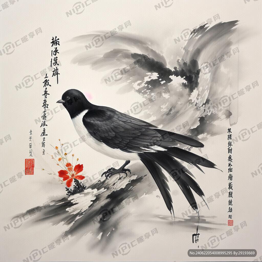 国潮 燕子 燕窝 工笔画