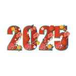 2025新年红色花朵字