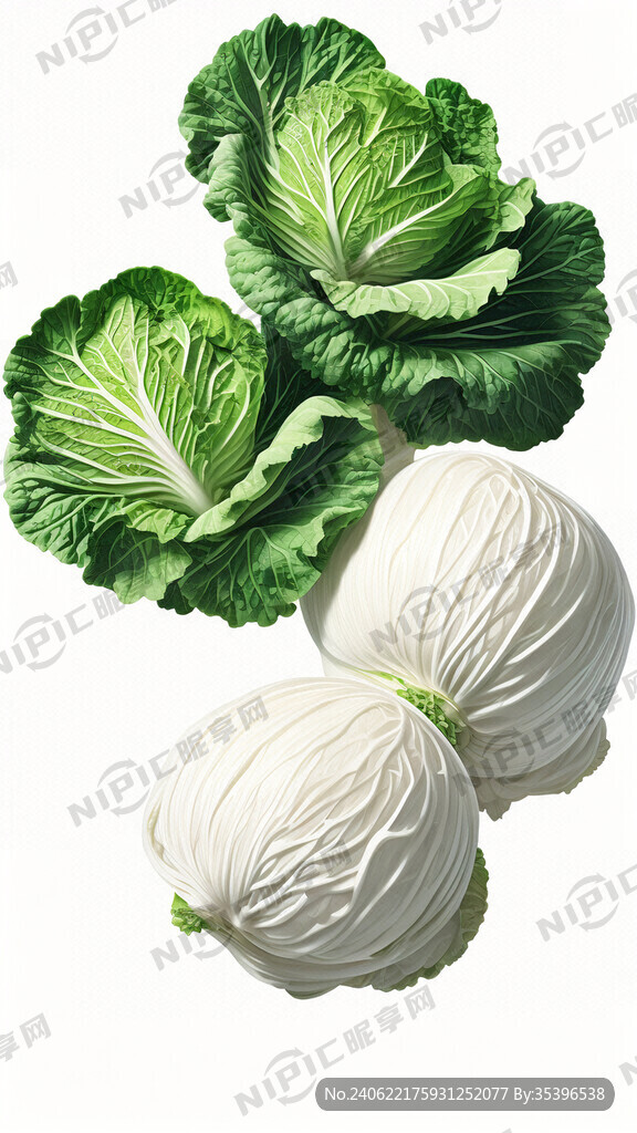 两颗白菜 矢量图 拍摄