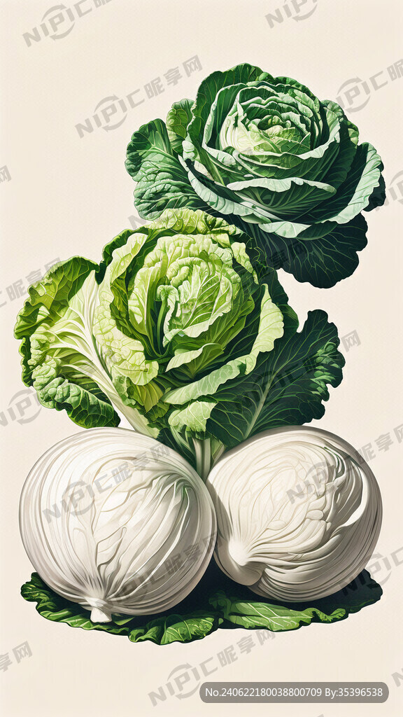两颗白菜 矢量图 拍摄