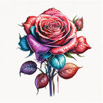 玫瑰花 3D 手绘 多色