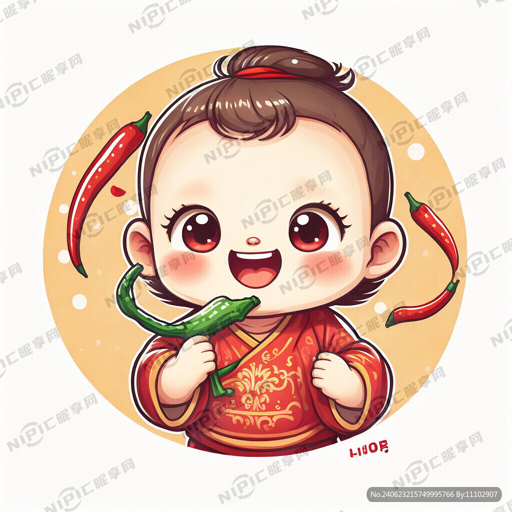 吃辣椒的萌娃标志