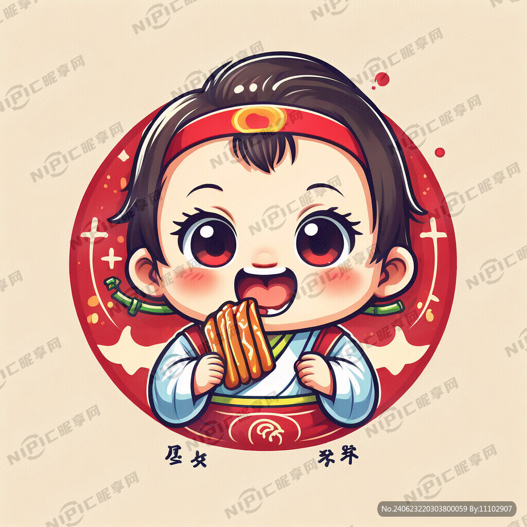吃辣条的萌娃标志
