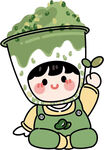 卡通绿豆沙