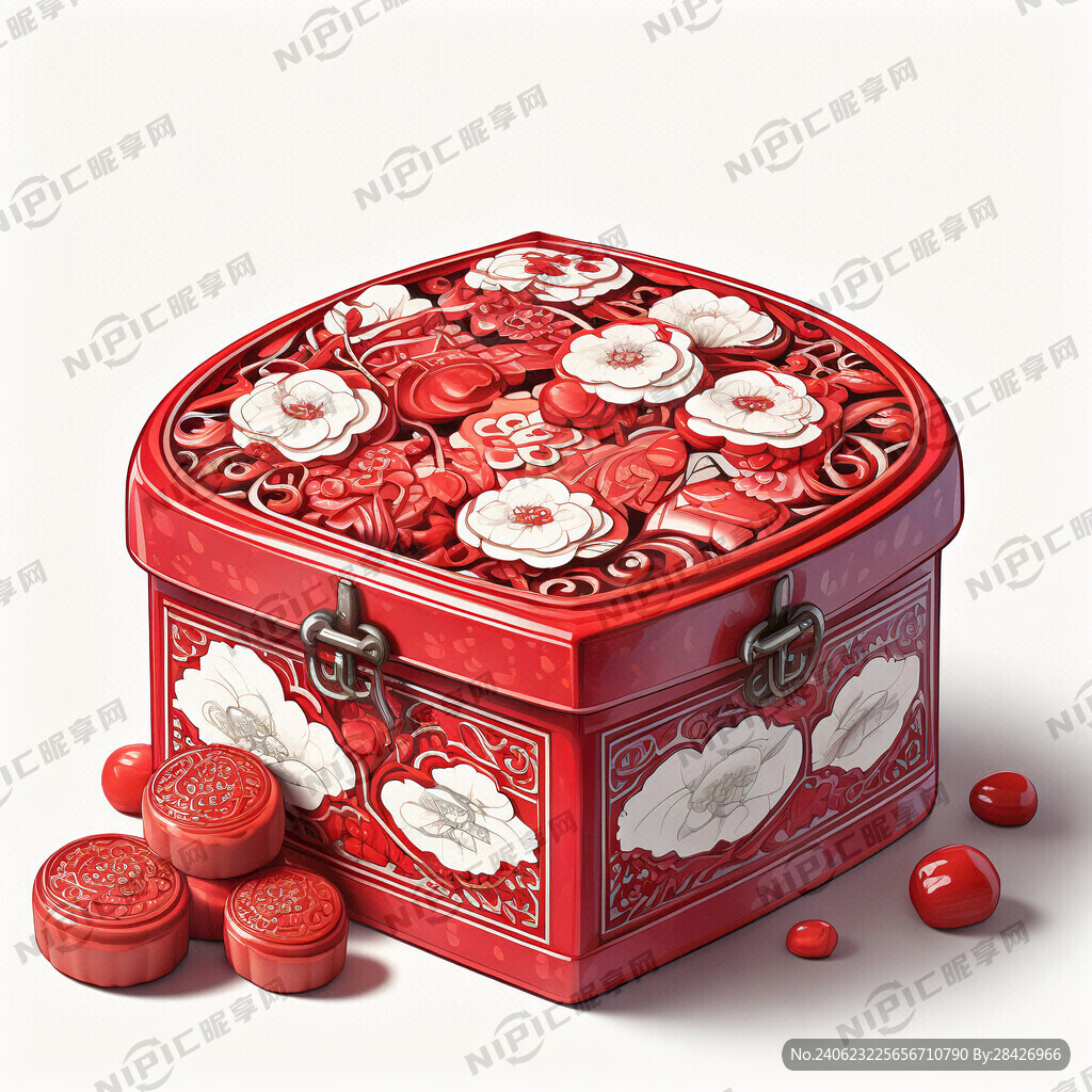 红色月饼盒 寓意鸿运当头