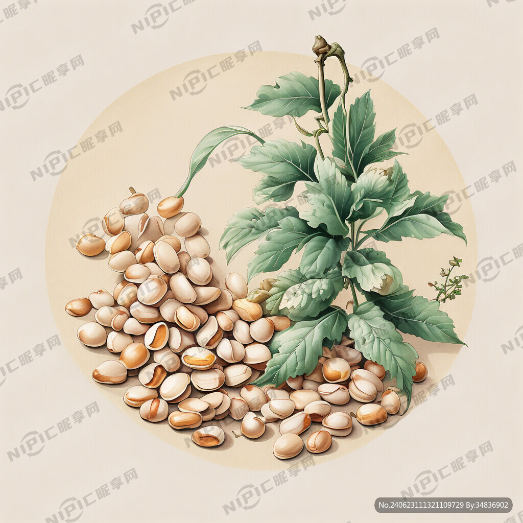 蚕豆 扁平插画 国潮风