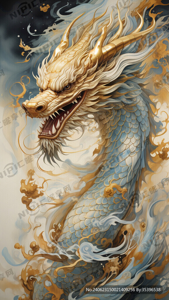 金龙 通体黄金色 中国龙