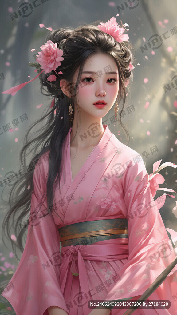 动漫古风少女 唯美 正脸 3D