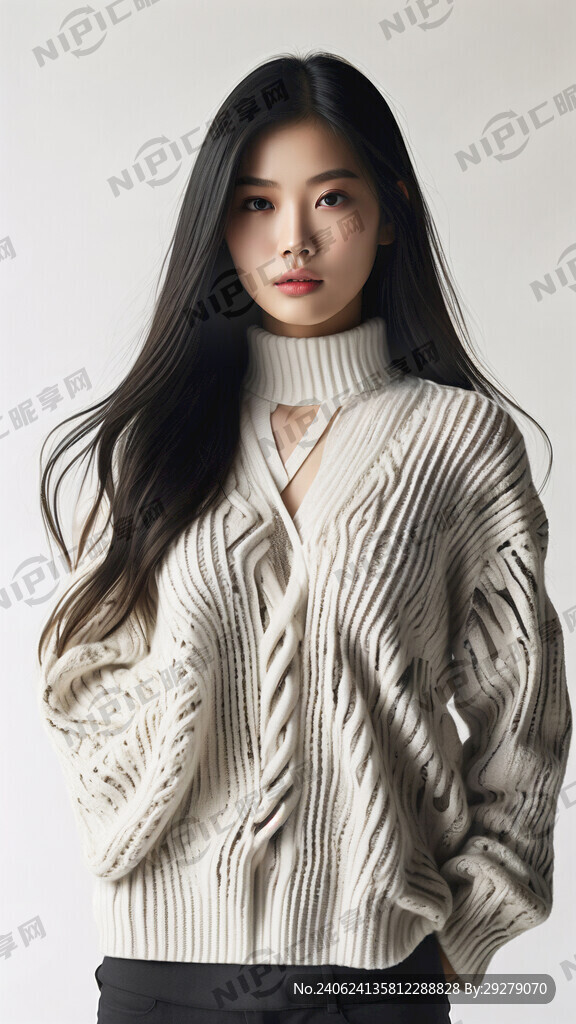 针织服装 29岁女模特 长发