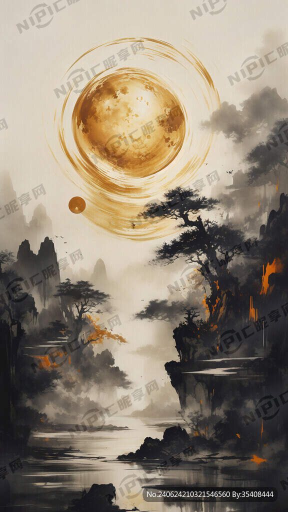 纯黑色背景 武侠风格