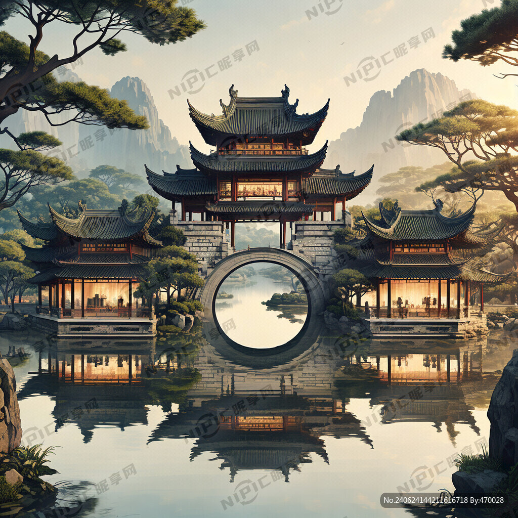 徽派建筑加南园两个字