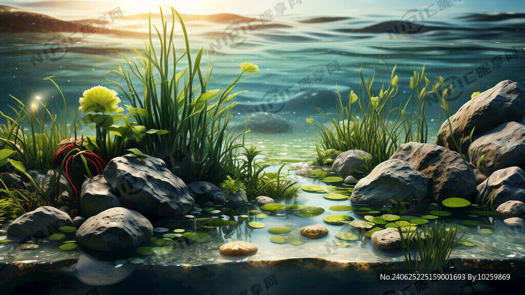 水草 石头