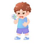  男孩吹风扇